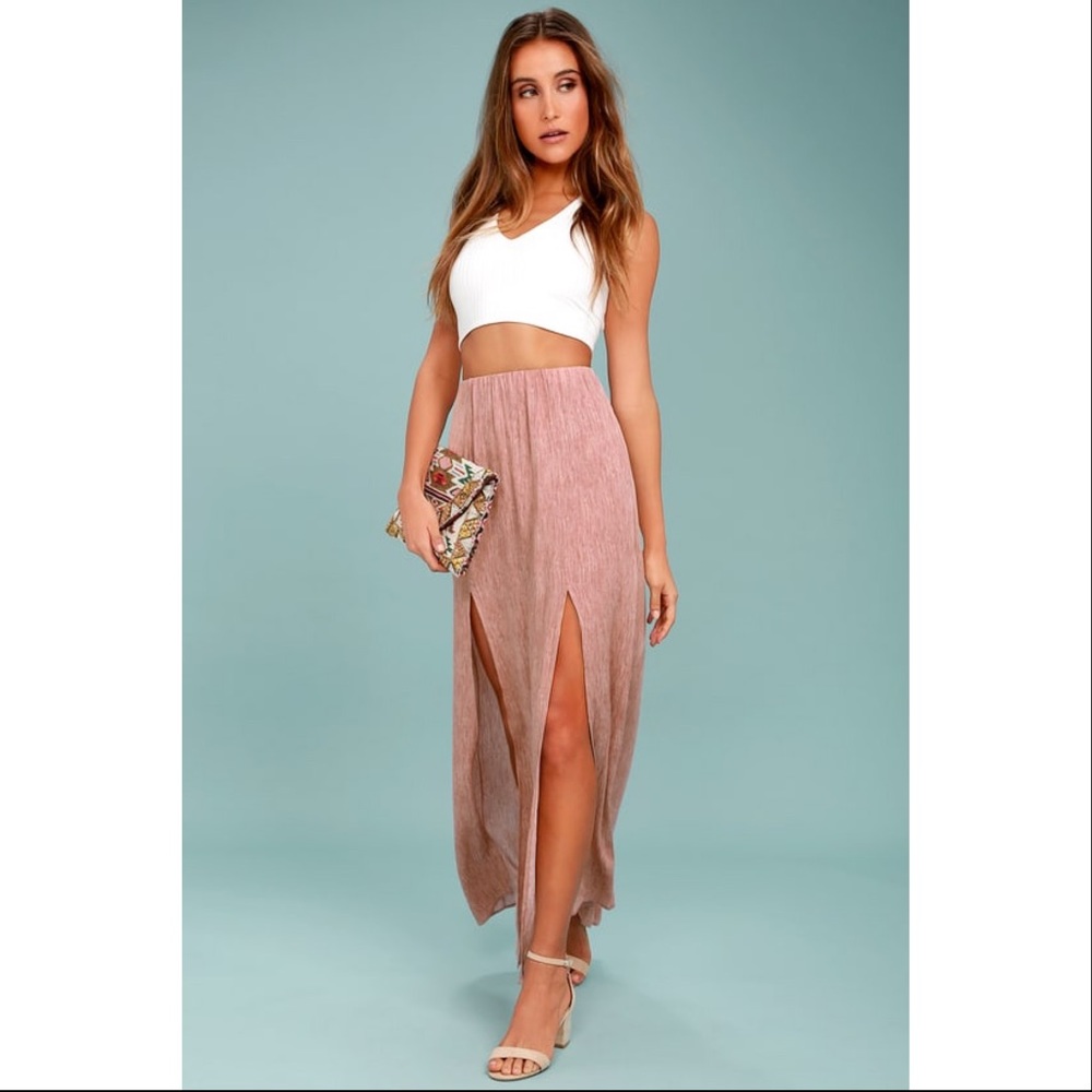 💗 Lulu’s Blush Pink Maxi Skirt